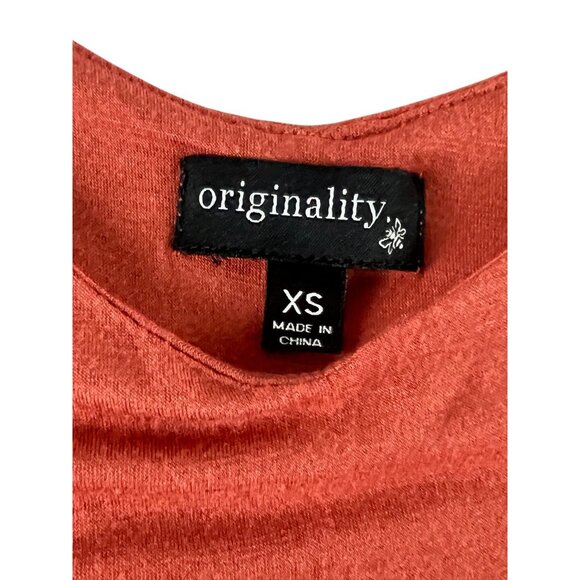 Originality Womens Rust Tank Top XS Sleeveless Scoop Neck Casual Stretwear Solid - Picture 3 of 4
